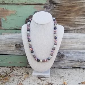 22" Vintage Mexican Oaxaca Hand Made Clay Bead Necklace